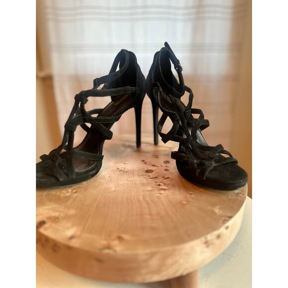 Michael Kors Black Suede Strappy Heels – Size 10M - Picture 2 of 9
